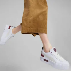 Baskets en Cuir Mayze Luxe blanc/bordeaux