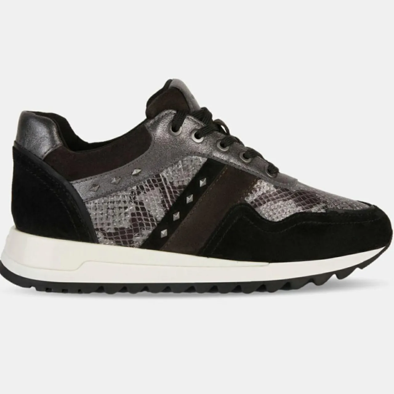 Baskets en Cuir running Tabelya gris/noir