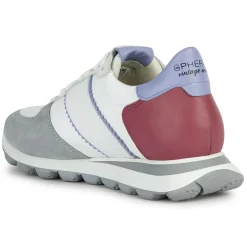 Baskets en Cuir Spherica blanc/cyclamen