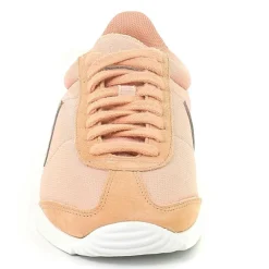 Baskets en Toile & Velours de Cuir Quartz rose/argenté