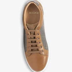 Baskets en Toile et Cuir Kizito cognac