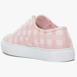 Baskets en Toile Nikolaus vichy rose corail