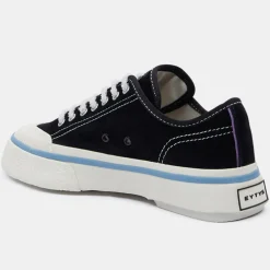 Baskets en Velours de Cuir Laguna blanc/noir