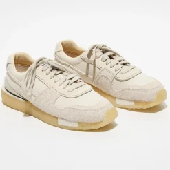 Baskets en Velours de Cuir Tor Run écrues