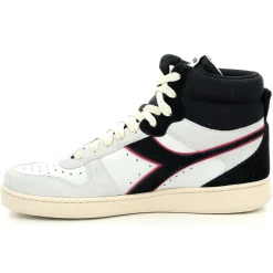 Baskets en Velours de Cuir Magic B blanc/noir