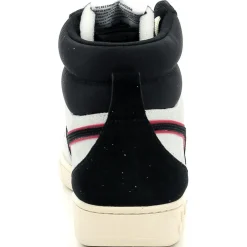 Baskets en Velours de Cuir Magic B blanc/noir