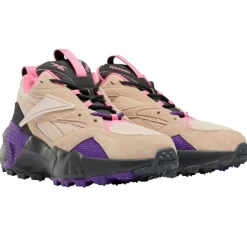 Baskets en Velours de Cuir & Mesh Aztrek Double Mix T rose/violet