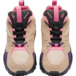 Baskets en Velours de Cuir & Mesh Aztrek Double Mix T rose/violet