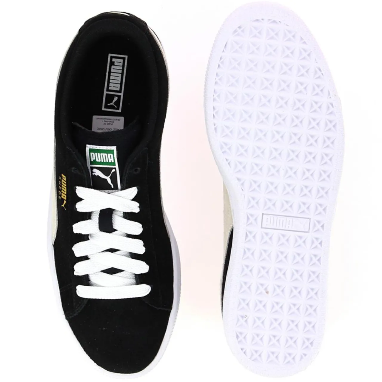 Baskets en Velours de Cuir à lacets noires