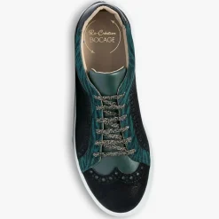 Baskets en Velours de Cuir Lilian vertes