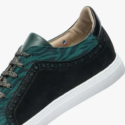 Baskets en Velours de Cuir Lilian vertes