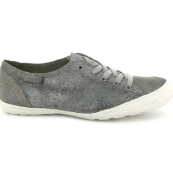 Baskets en Velours de Cuir irisé Game grises