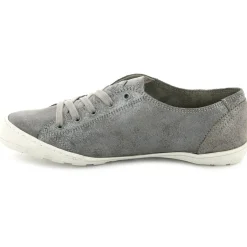 Baskets en Velours de Cuir irisé Game grises