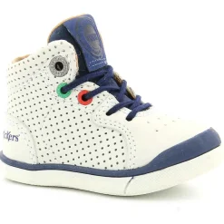 Baskets en Velours de cuir perforé Goodjob blanc cassé