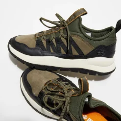 Baskets en Velours de Cuir Boroughs vertes