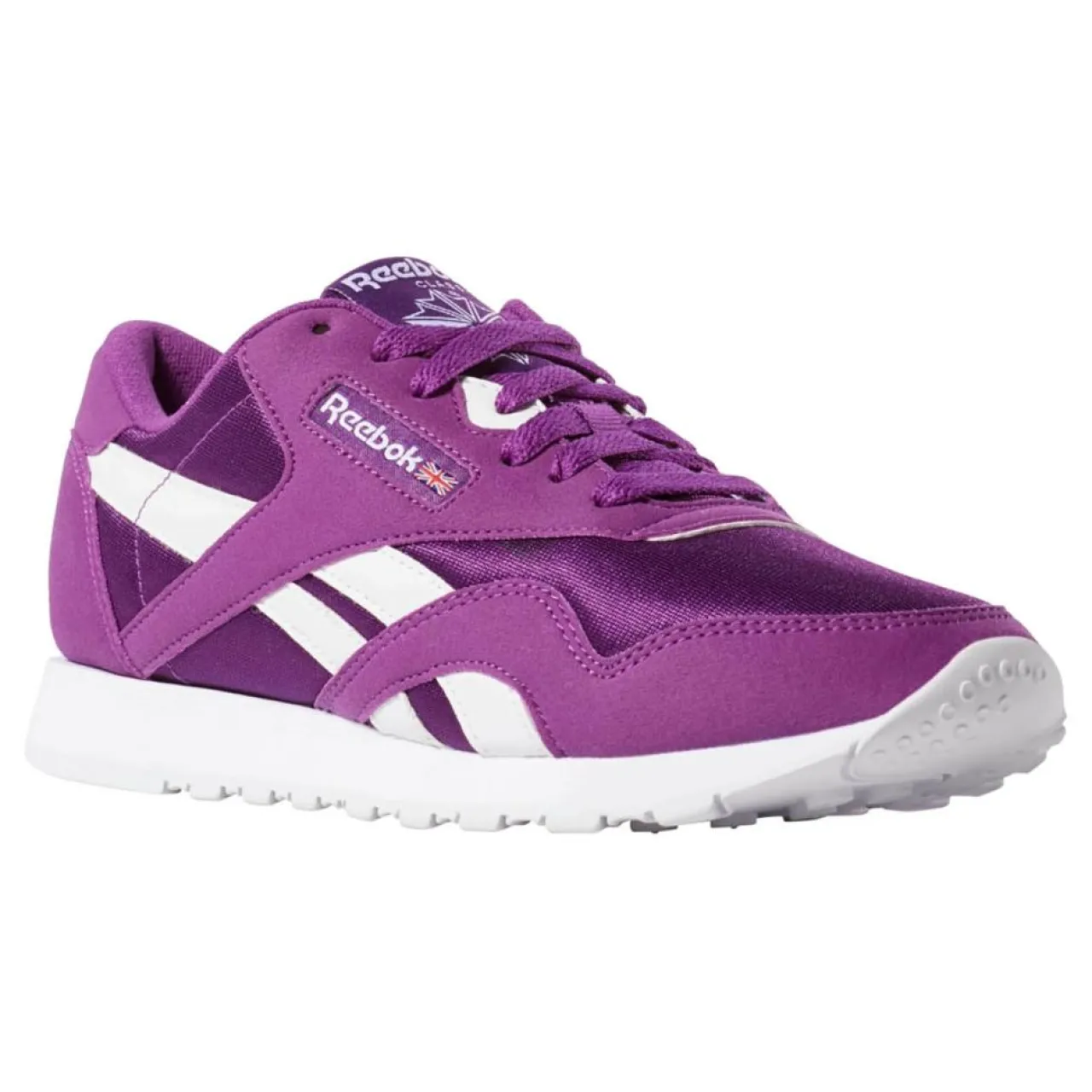 Baskets en Velours de Cuir et Mesh Classic Nylon violettes