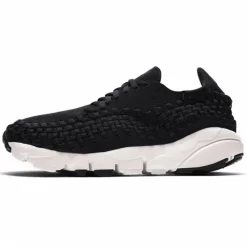 Baskets en Velours de Cuir Wmn Footscape Woven noir/blanc