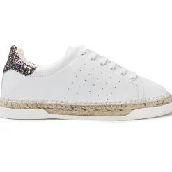 Baskets espadrilles en Cuir Lancry Glitter blanc/multicolore