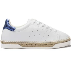 Baskets espadrilles en Cuir Lancry Roma blanc/bleu