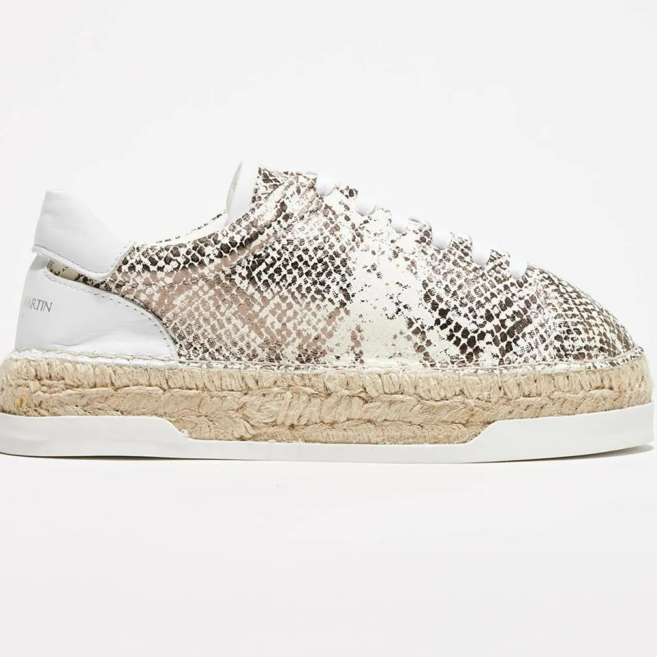 Baskets espadrilles en Cuir Lancry python blanc/doré