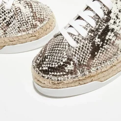 Baskets espadrilles en Cuir Lancry python blanc/doré