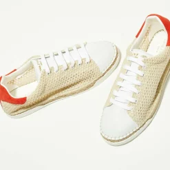 Baskets espadrilles en Cuir & Toile Lancry Beach beiges