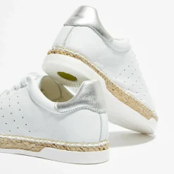 Baskets espadrilles en Cuir Lancry blanc/argenté