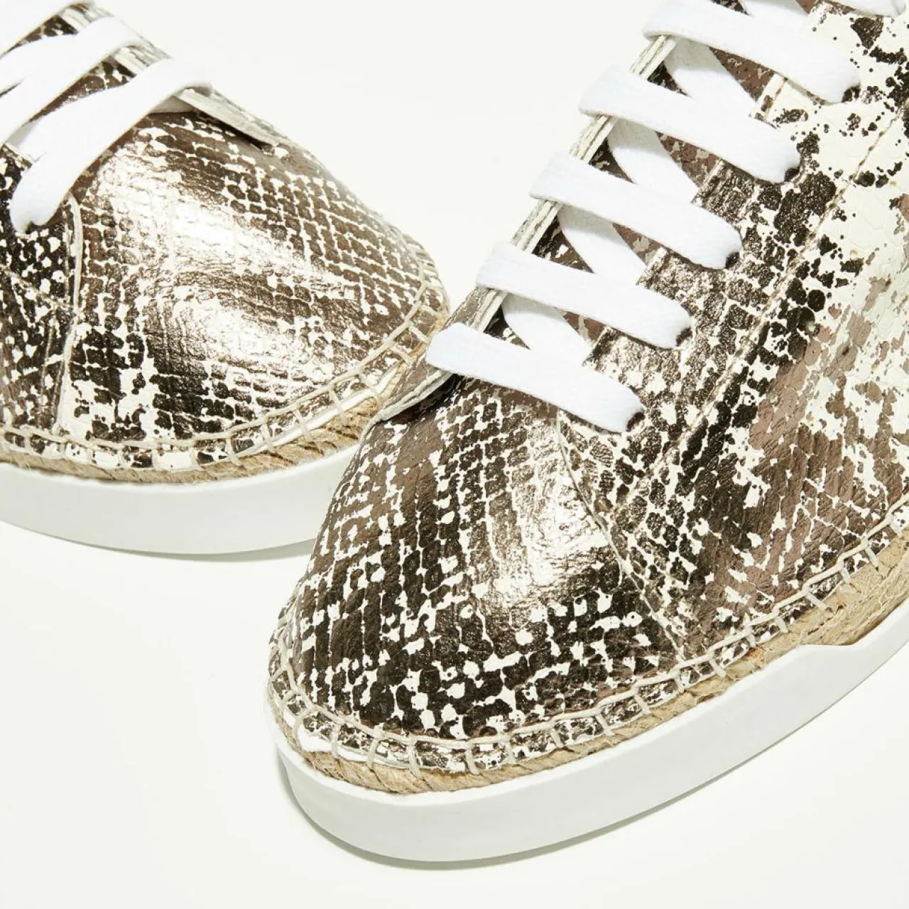 Baskets espadrilles en Cuir Lancry python marron