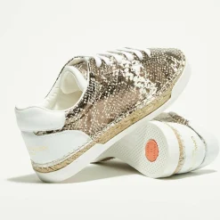 Baskets espadrilles en Cuir Lancry python marron