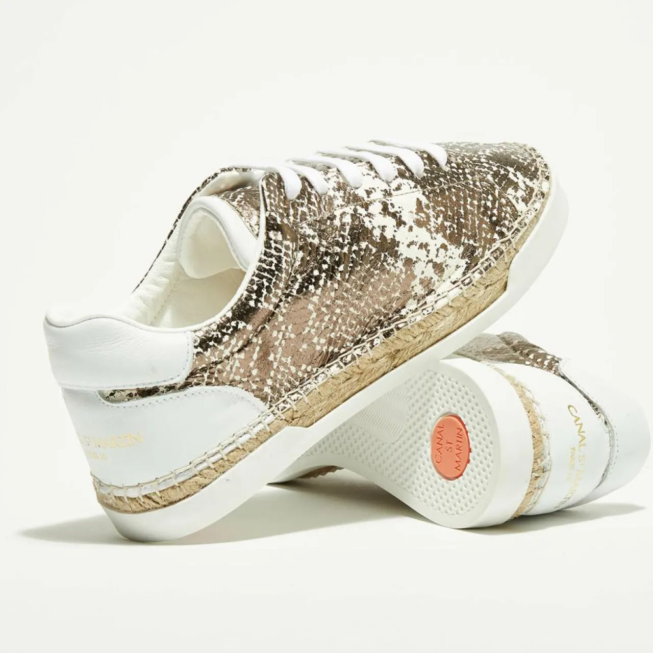 Baskets espadrilles en Cuir Lancry python marron