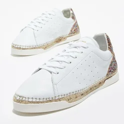Baskets espadrilles en Cuir Lancry glitter blanc/multicolore