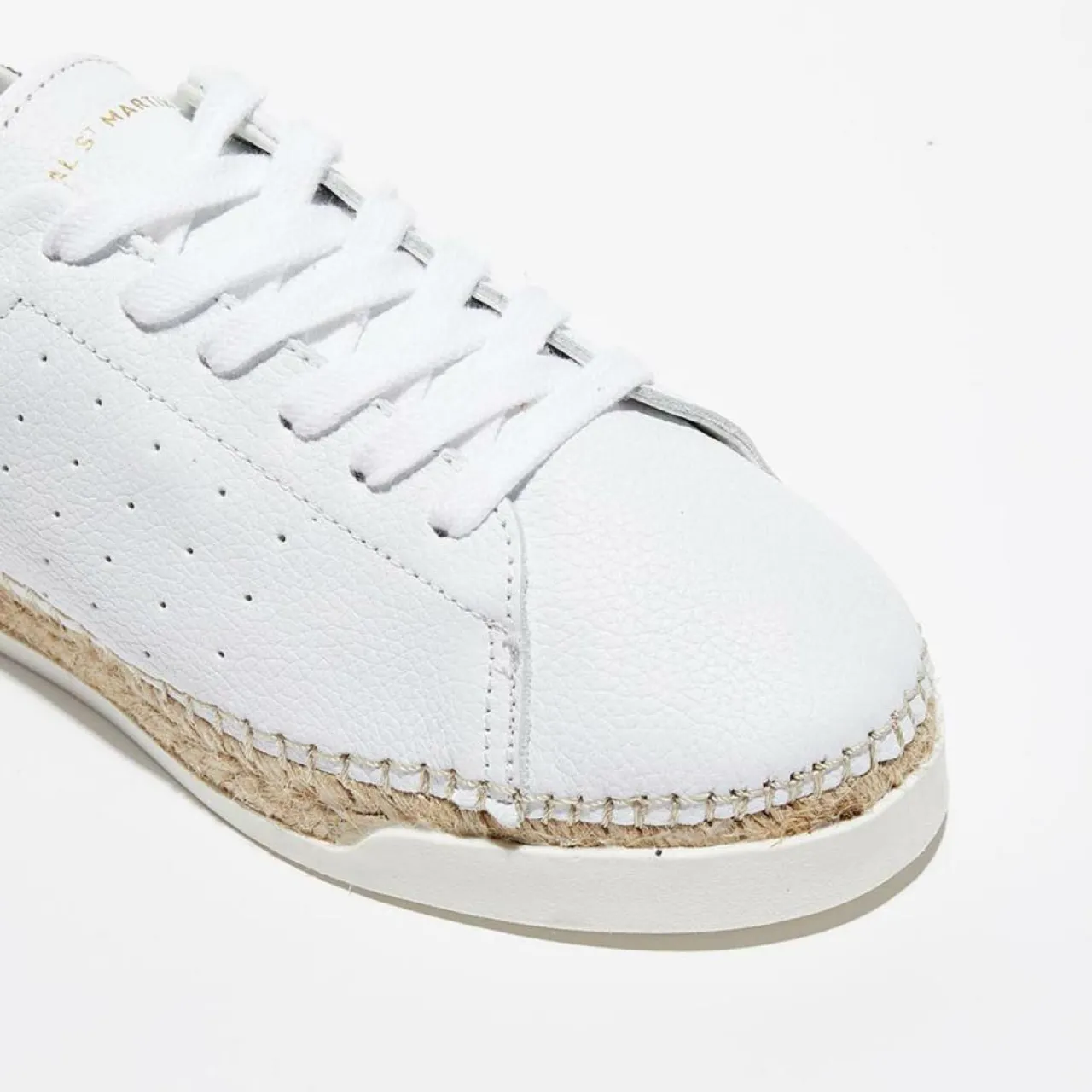 Baskets espadrilles en Cuir Lancry glitter blanc/vert