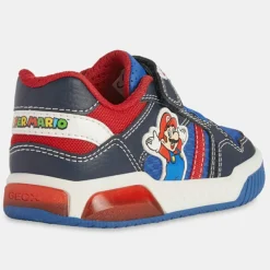Baskets Inek Mario Geox x Super Mario à scratchs bleu/rouge