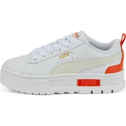 Baskets Mayze Lth blanc/orange