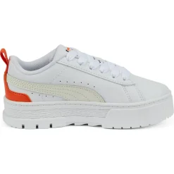 Baskets Mayze Lth blanc/orange