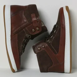 Baskets montantes en Cuir marron foncé