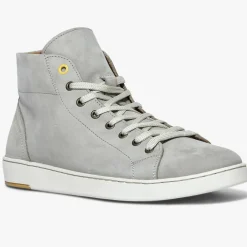 Baskets montantes en Velours de Cuir Hadrien grises