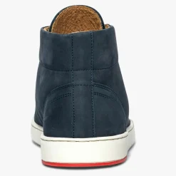 Baskets montantes en Velours de Cuir Hadrien marine