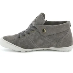 Baskets montantes en Velours de Cuir Gaetane gris moyen