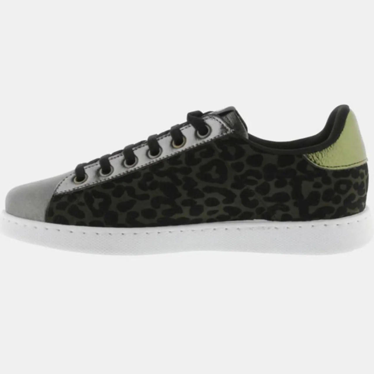 Baskets Olza imprimé serpent métallisé argenté/kaki