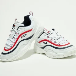 Baskets Ray Low blanc/marine/rouge