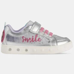 Baskets Skylin à scratchs métallisé argentées