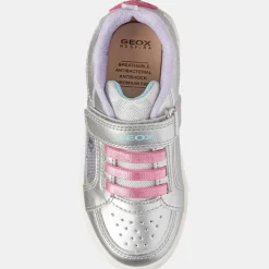 Baskets Skylin à scratchs métallisé argentées