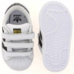 Baskets Superstar en Cuir à scratch blanc/noir