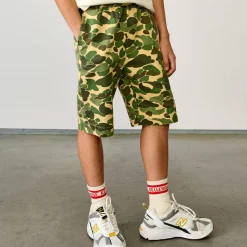 Bermuda en Coton & Lin Stan camouflage kaki