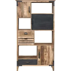 Bibliothèque à tiroirs manguier farm brun/miel - 95x40x170 cm