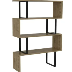 Bibliothèque Adriana chêne/noir - 91.5x124.5x29.5 cm