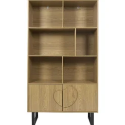 Bibliothèque Calypso marron/noir - 100x35x180 cm