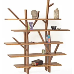 Bibliothèque déstructurée saba marron - 180x40x200 cm