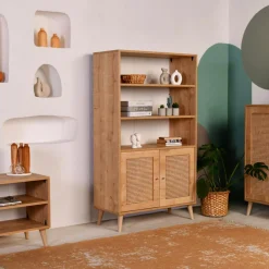 Bibliothèque Hazeran chêne - 40x90x110 cm